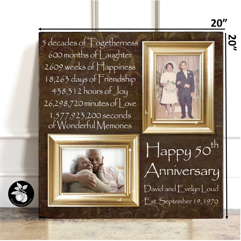 Then and Now Picture Frame 50th Anniversary Gift for Parents - Etsy