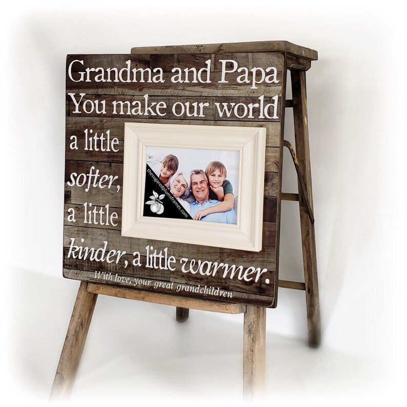 Personalized Picture Frame For Grandma And Grandpa Or Grandpas Gift You Make Our World 16x16 The Sugared Plums Frames