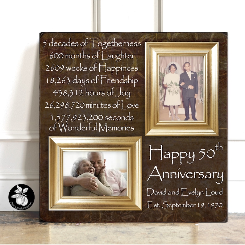 Then and Now Picture Frame 50th Anniversary Gift for Parents Etsy UK