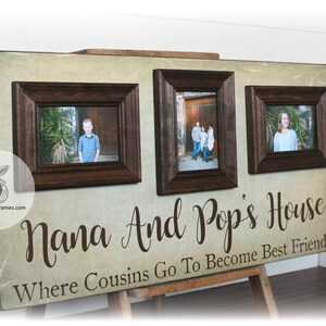Personalized Grandparents Gift, Where Cousins Go To Become Best Friends, Picture Frame for Grandparents, Mothers Day Gift 16x30