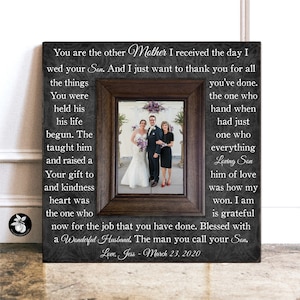 Mother of the Groom Gift, Mother of the Groom Frame Mother of the Groom Wedding Frame Mother in law wedding gift Parents of the groom image 1