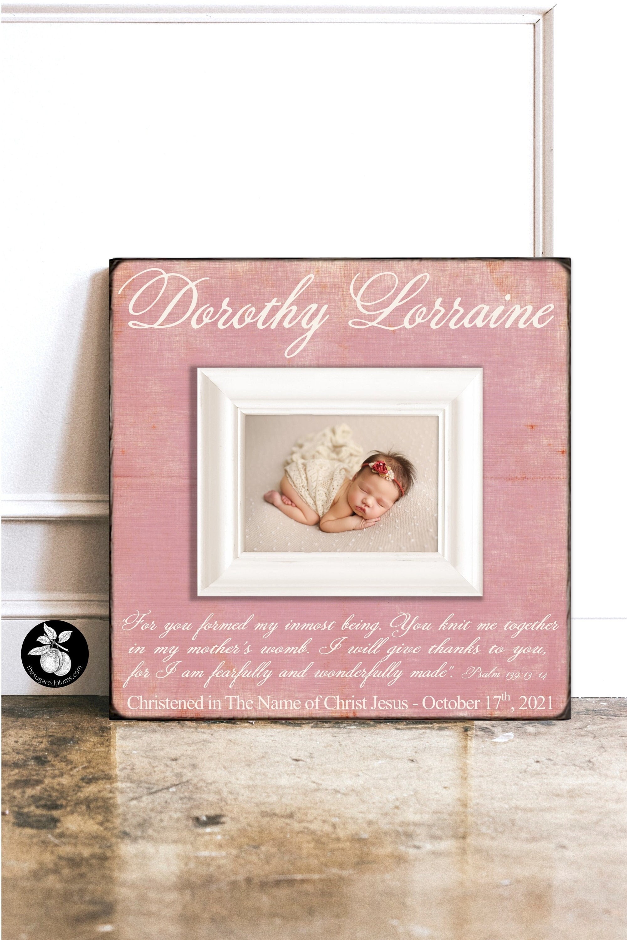 Dedication Message Frame Personalized Baby Dedication Photo Frame: Christening Gift (16x16) - Etsy
