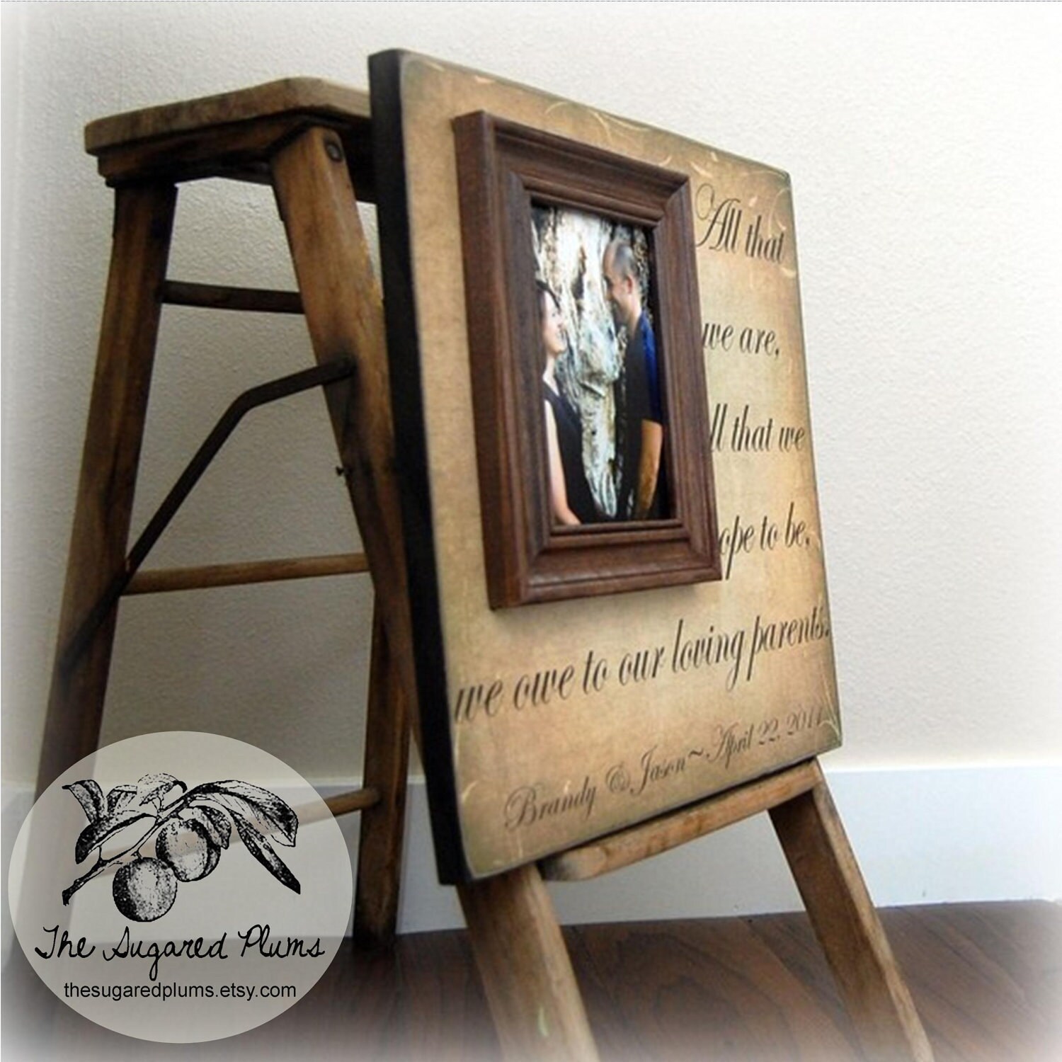 Wedding Gifts For Parents Personalized Picture Frame Custom Etsy