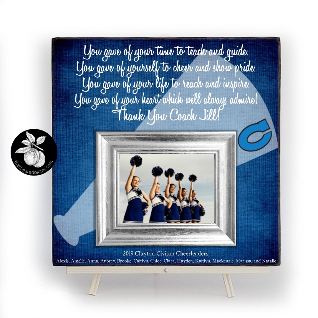Cheer Coach Frame Personalized Cheer Coach Picture Frame: End of Season Gift (16x16) - Etsy
