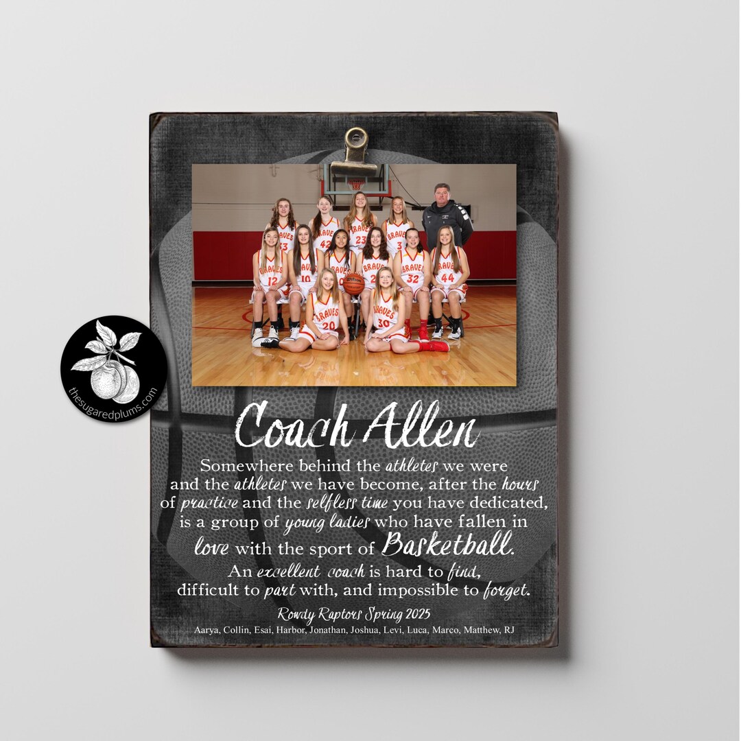 Personalized Girls Basketball Coach Gift Ideas Picture Frame, Thank You Gifts for Coaches, End ...
