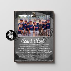 Personalized Baseball Coach Gift Ideas Picture Frame, Thank You Gifts for Coaches, End of Season Gift, Coach Retirement Gift, 9x12