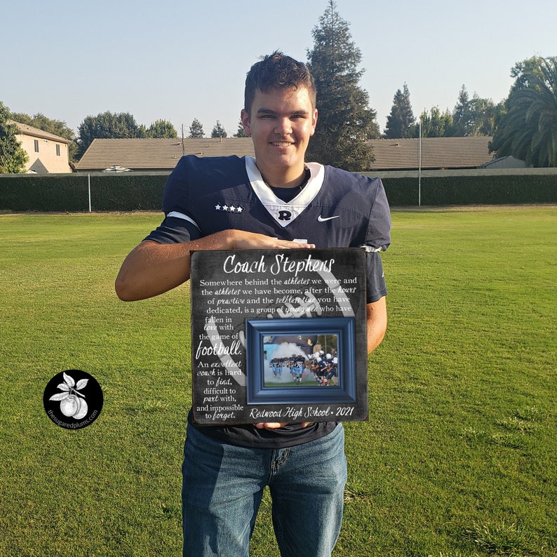 Football Coach Gift Picture Frame Soccer Coach Gift 16x16 Etsy