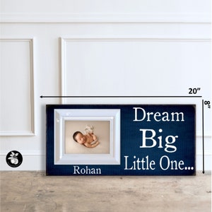 Baptism Gift for Boy, Birthday Present for Brother, New Baby Shower Gift Idea, Dream Big Little One, 8x20 The Sugared Plums image 2