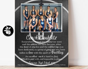 Personalized Wrestling Coach Gift Ideas Picture Frame, Thank You Gifts for Coaches, End of Season Gift, Coach Retirement Gift, 9x12