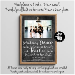 Personalized Dance Teacher Gifts Frame, Dance Recital Gift from Students, Ballet or Tap Teacher Appreciation Gift, Behind Every Dancer, 9x12 image 2