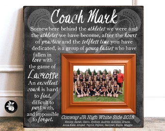 Personalized Lacrosse Coach Gift, Field Hockey Coach Picture Frame, Coach Thank You Gift, Lacrosse Team Gift 16x16 The Sugared Plums Frames
