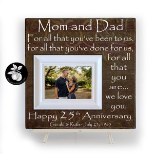 25th Wedding Anniversary Gift for Parents, Silver Anniversary Gift, 25th Wedding Anniversary Gift, Anniversary Keepsake Frame 16x16