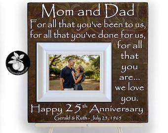 25th Wedding Anniversary Gift for Parents, Silver Anniversary Gift, 25th Wedding Anniversary Gift, Anniversary Keepsake Frame 16x16