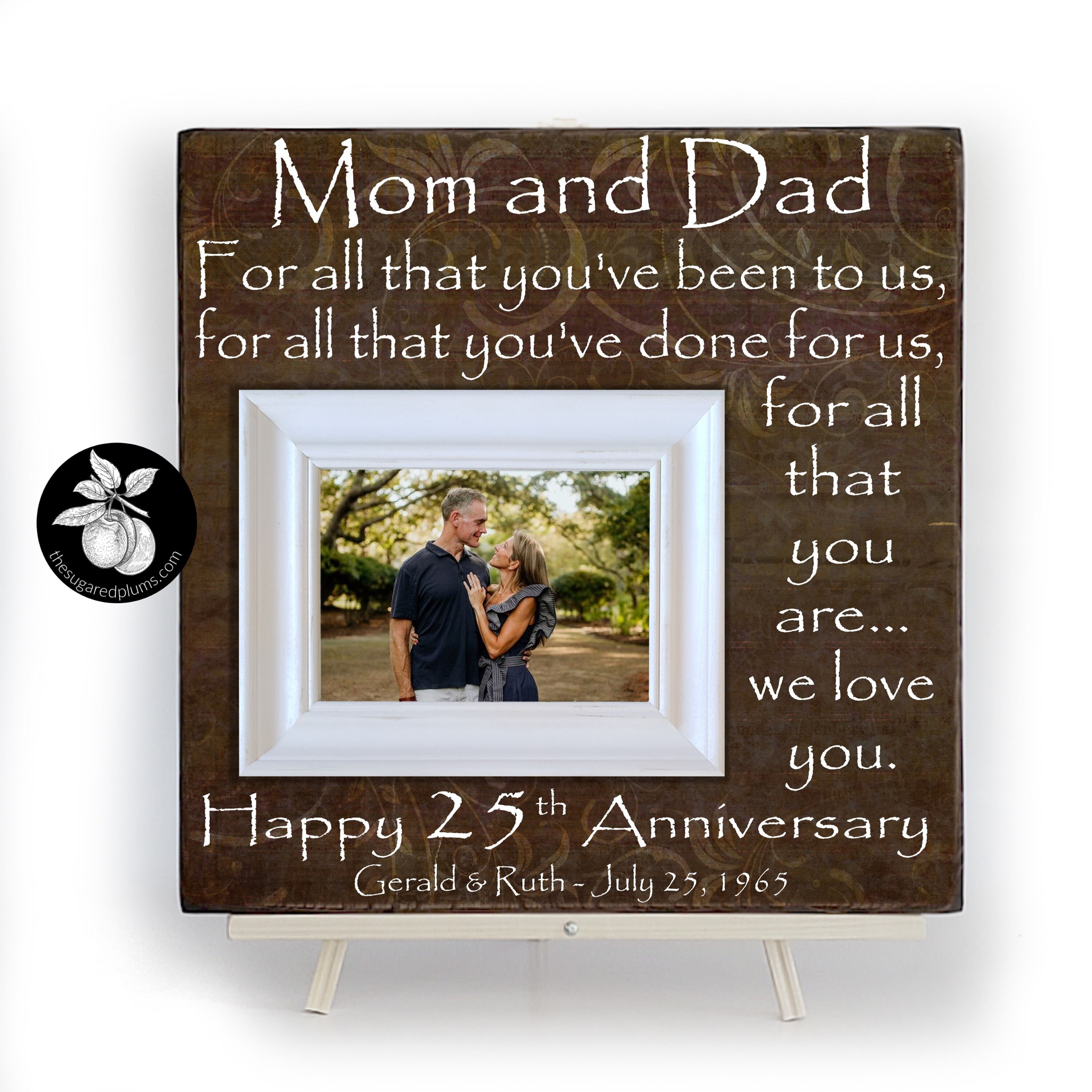 25th Anniversary Gifts for Parents Silver Anniversary Gift