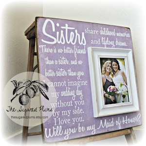 Will You Be My Bridesmaid Picture Frame, Personalized Bridesmaid Picture Frame, Personalized Wedding Party Frame 16x16