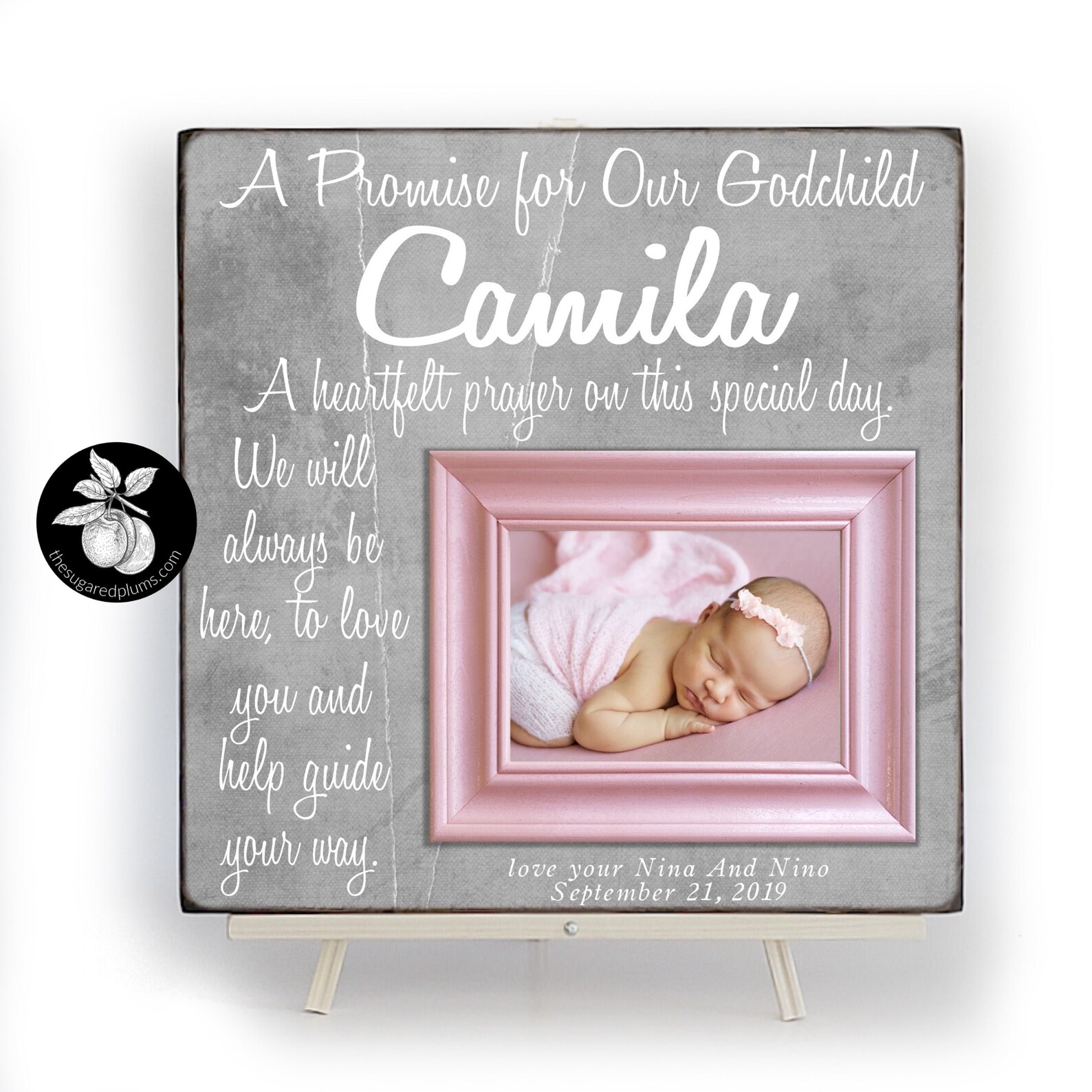 Personalized Baptism Gift for GIRL Christening Picture Frame Etsy