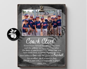 Baseball Team Coach Gift, Personalized Wood Picture Frame, Thank You Coach Keepsake, End of Season Present from Players, The Sugared Plums