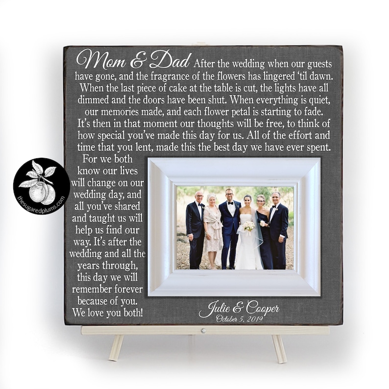 Wedding Gift for Parents Picture Frame Parents of the Bride Etsy