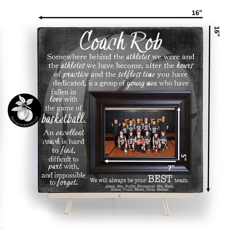 Personalized Boys BASKETBALL Coach Gift Basketball Frame Etsy