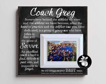 Personalized Soccer Coach Gift Picture Frame, Thank You Coach, Custom Team Appreciation Gift, End of Season Keepsake The Sugared Plums 16x16