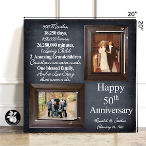 50th Anniversary Gifts for Parents, Golden Anniversary Gift, 50th ...