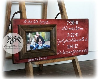 Adoption Gifts, Adoption Frame, Personalized Picture Frame, 8x20 The Sugared Plums Frames