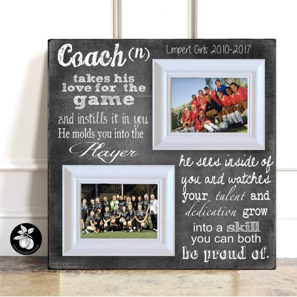 Soccer Coach Gift, Personalized Picture Frame With Name, End of Season Gift, Coach Appreciation Gifts, Coach Retirement Gift Ideas 20x20