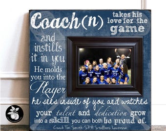 Personalized Lacrosse Coach Picture Frame: Thank You Gift (16x16)