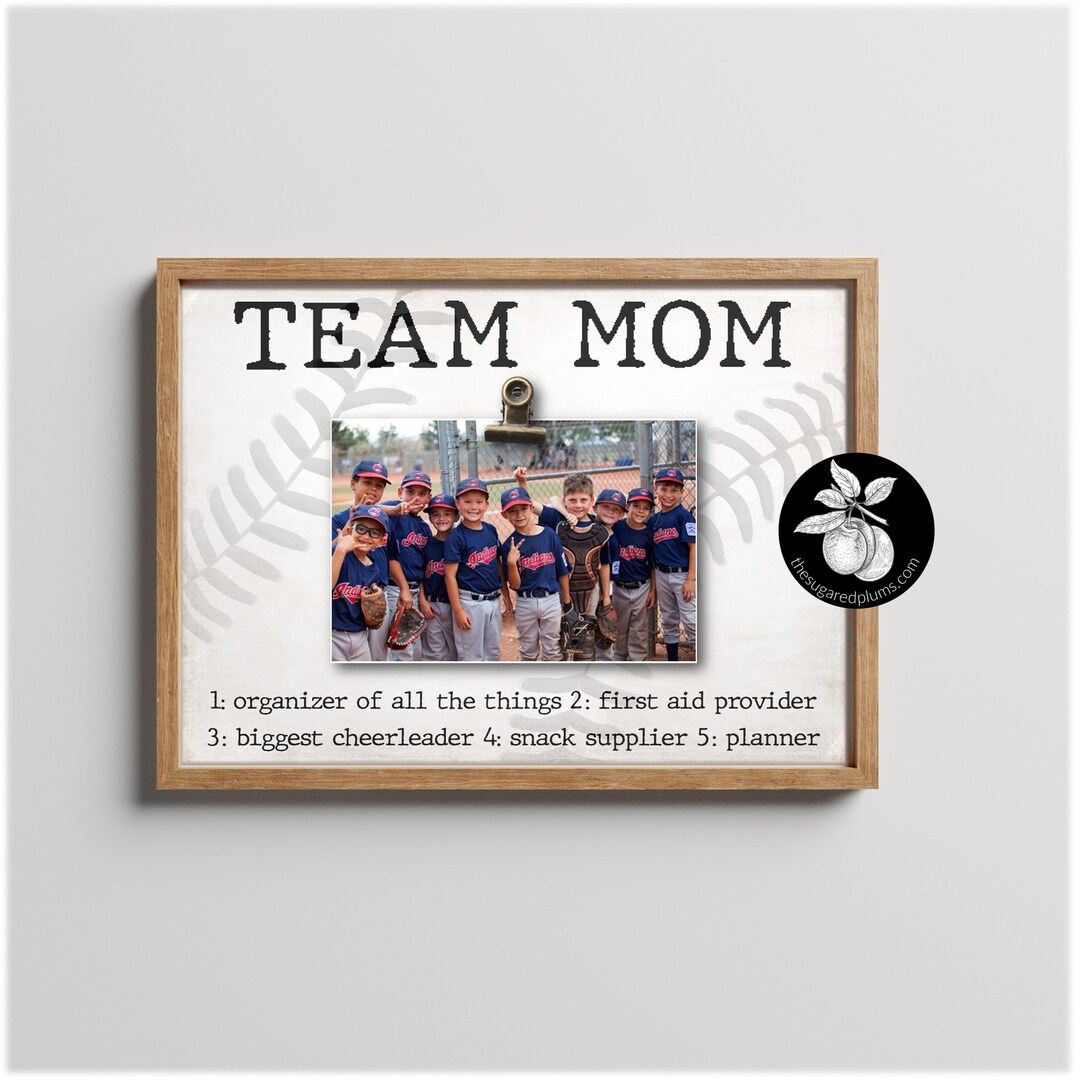 Personalized Baseball Team Mom Gift Ideas Picture Frame, Thank You