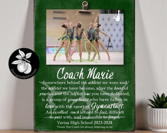 Personalized Gymnastics Coach Gift Picture Frame, Assistant Coaches Thank You Gifts, End of Season Present from Team, The Sugared Plums 9x12