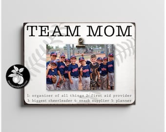 Personalized Baseball Team Mom Picture Frame: End of Season Gift (9x12)
