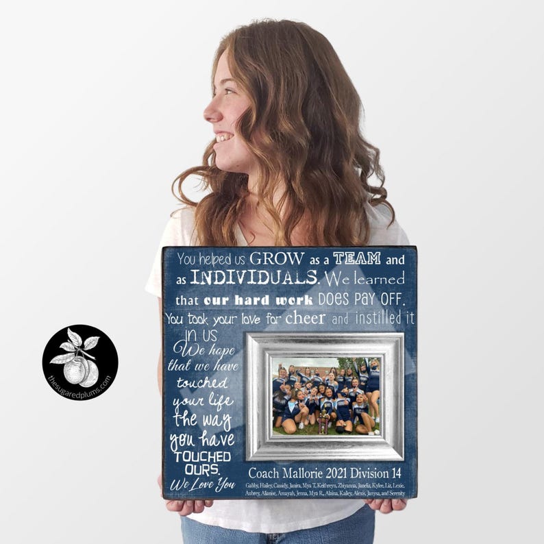 Cheer Coach Frame Personalized Cheer Coach Gift: Team Photo Frame (16x16) - Etsy