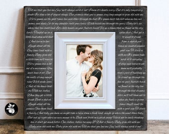 Valentines Gift for Husband or Boyfriend, Song Lyrics Print, Wedding Song Framed, Anniversary Gift for Wife, Wedding First Dance Lyrics