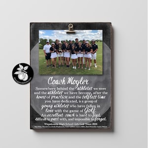 Personalized Golf Coach Gift Ideas Picture Frame, Thank You Gifts for Coaches, End of Season Gift, Coach Retirement Gift, 9x12