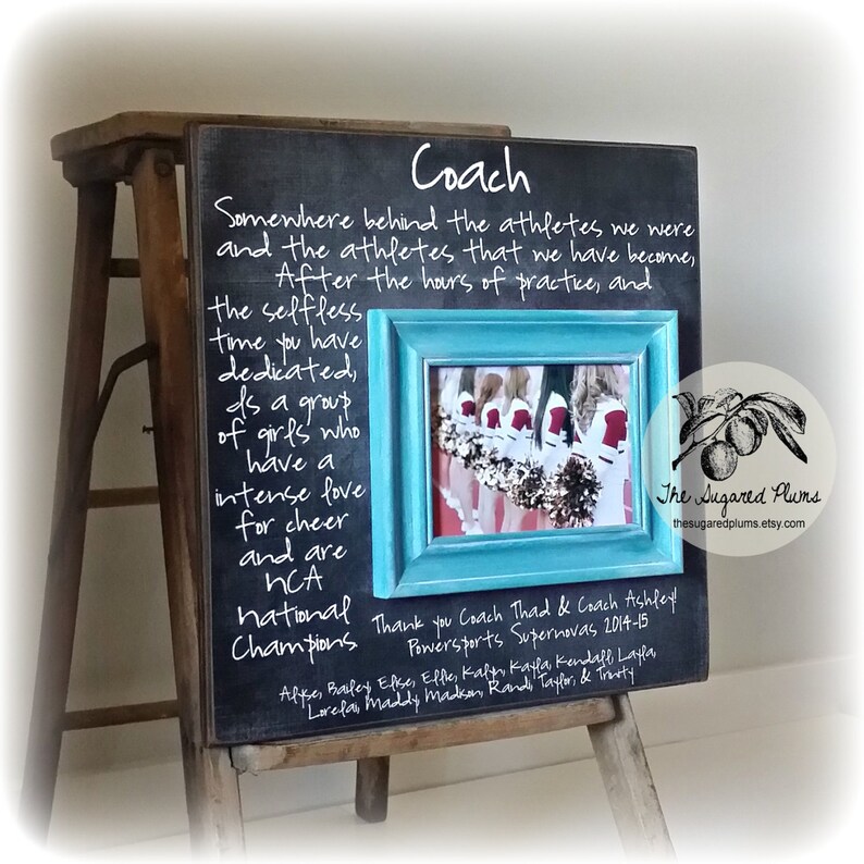 Custom Coach Picture Frame Gift Cheer Soccer Image 0
