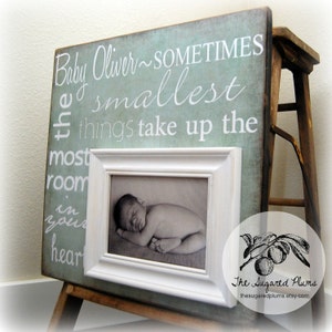 Personalized Baby Boy Picture Frame, Baby Gift, Personalized Baby Picture Frame 16x16