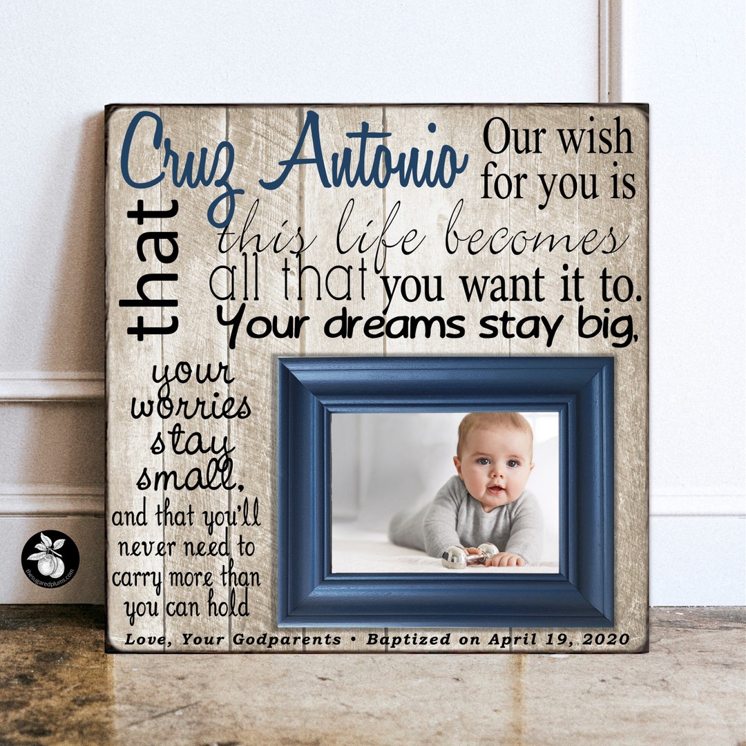 Personalized Gift for Godson Picture Frame, Baptism Gift for Baby Boy, Irish Blessing Print