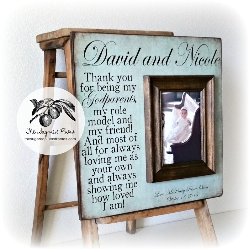 Godparent Frame Baptism Gift for Godparents Thank You for Etsy