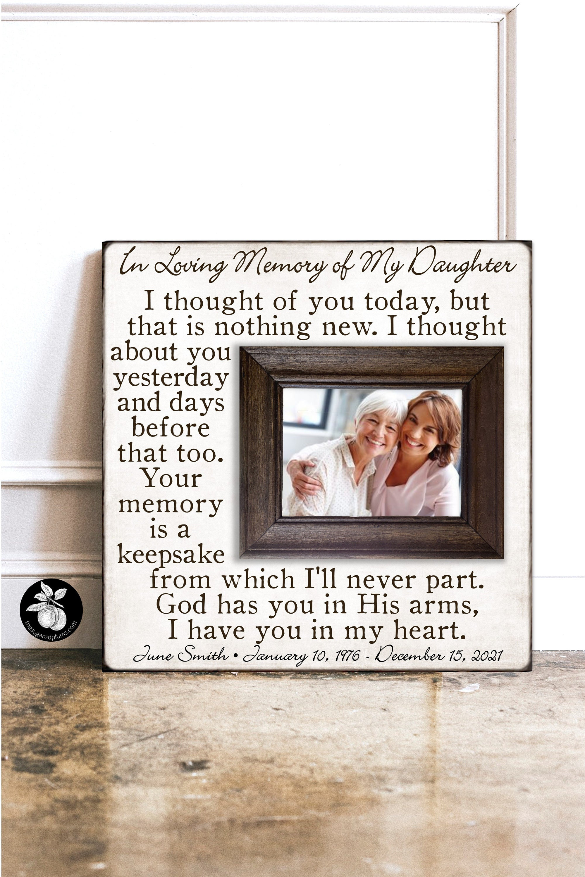 Photo holder clip sign, 4x6” photo frame with quote