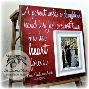 Wedding Thank You, Mother of the Bride, Father of the Bride Gift, Parents Wedding Gift, Mother of the Bride Frame, A Parent Holds 16x16