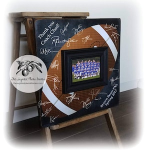 Football Coach Gift, Football Guest Book, Signature Frame, Baseball Coach Gift, Volleyball Coach Gift, Basketball Coach Gift 16x16 image 1