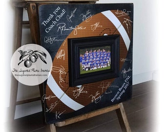 Football Coach Gift, Football Guest Book, Signature Frame, Baseball Coach Gift, Volleyball Coach Gift, Basketball Coach Gift 16x16