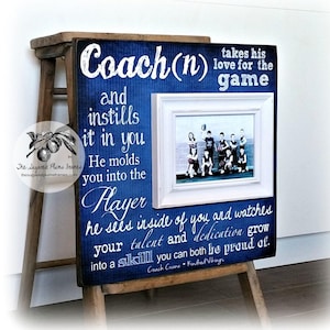 Regalo allenatore di basket, idea regalo allenatore, allenatore di calcio, allenatore di football, allenatore di ginnastica, allenatore di baseball, cornice per foto 16x16