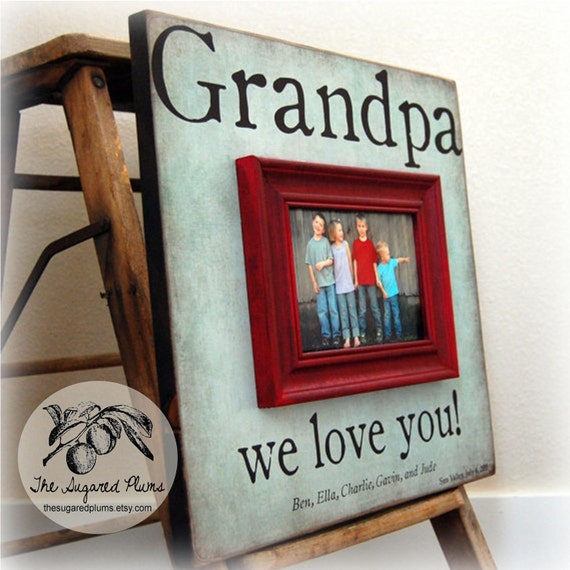 Custom Grandpa Picture Frame Fathers Day Dad Grandfather Etsy