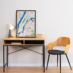N'importe quel plan de la ville, cadeau déco personnalisé, déco de bureau pour homme, art mural esthétique de carte de ville natale - décoration minimaliste de carte personnalisée