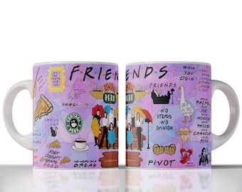 Friends 11oz Mug Wraps: Sublimation Design 2 PNG Files (Digital Download)