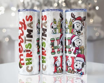 Diseño de vaso de Snoopy, estilo de dibujos animados de los 90, colección de temporada, 4 archivos PNG (descarga digital).