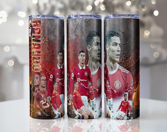 christiano Ronaldo inspired soccer tumbler wrap, 20oz digital design sublimation