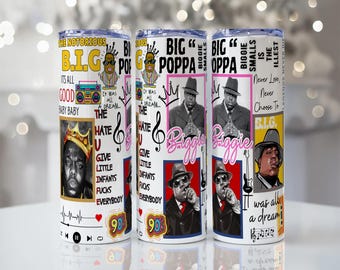 biggie tumbler wrap:  hip hop PNG File (Digital Download) 20oz sublimation
