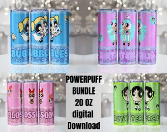 Buttercup Powerpuff Girls Tumbler Wrap: 20oz Sublimation Design (PNG File)